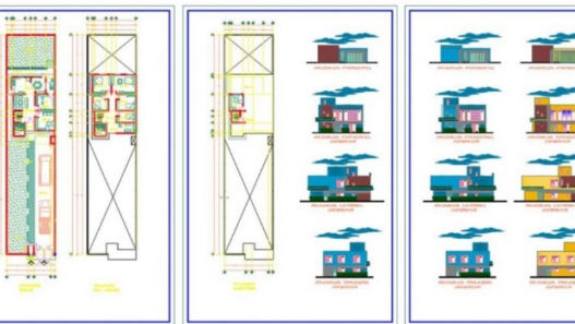 Proyecto de casa habitación en AutoCAD con planos arquitectónicos, distribución de espacios y diseño residencial completo en formato DWG.