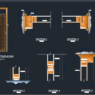 Puerta de madera en AutoCAD con diseño arquitectónico, detalles constructivos y representación en planos en formato DWG.