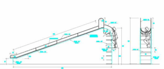 Tobogán en AutoCAD con diseño recreativo, estructura infantil y detalles para parques y áreas de juego en formato DWG.